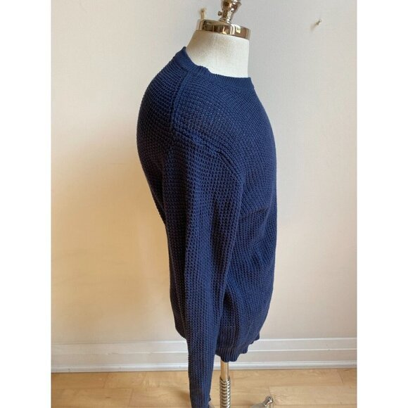 Rdi Bnwot Waffle Knit Blue Pullover Sweater Sz Medium - Picture 2 of 5